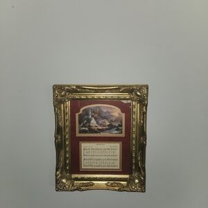 Vintage Amazing Grace Hymn Picture With Golden Picture Frame Size 11x13